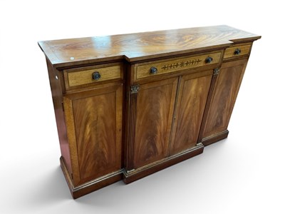 Lot 1473 - A Regency Style Mahogany Brass Inlaid Side...