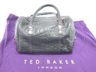 Lot 1384 - Ted Baker Black Leather Croc Effect Mini...