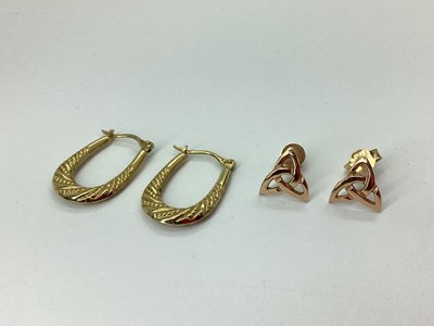 Lot 91 - A Pair of 9ct Rose Gold Celtic Style Stud...