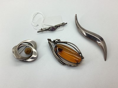 Lot 143 - An Oval Collet Set Blue John Bar Brooch, of...
