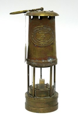 Lot 1237 - A Vintage Brass Miner's Safety Lamp, by E....