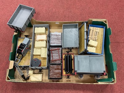 Lot 424 - Nine16mm scale (32mm gauge) wagons by "Swift...
