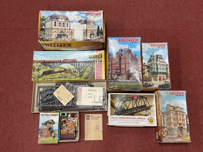 Lot 464 - Seven HO scale continental outline lineside...