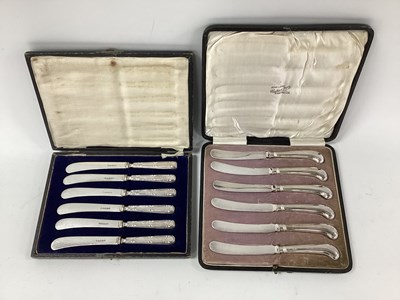 Lot 43 - A Set of Six Hallmarked Silver Handled Butter...