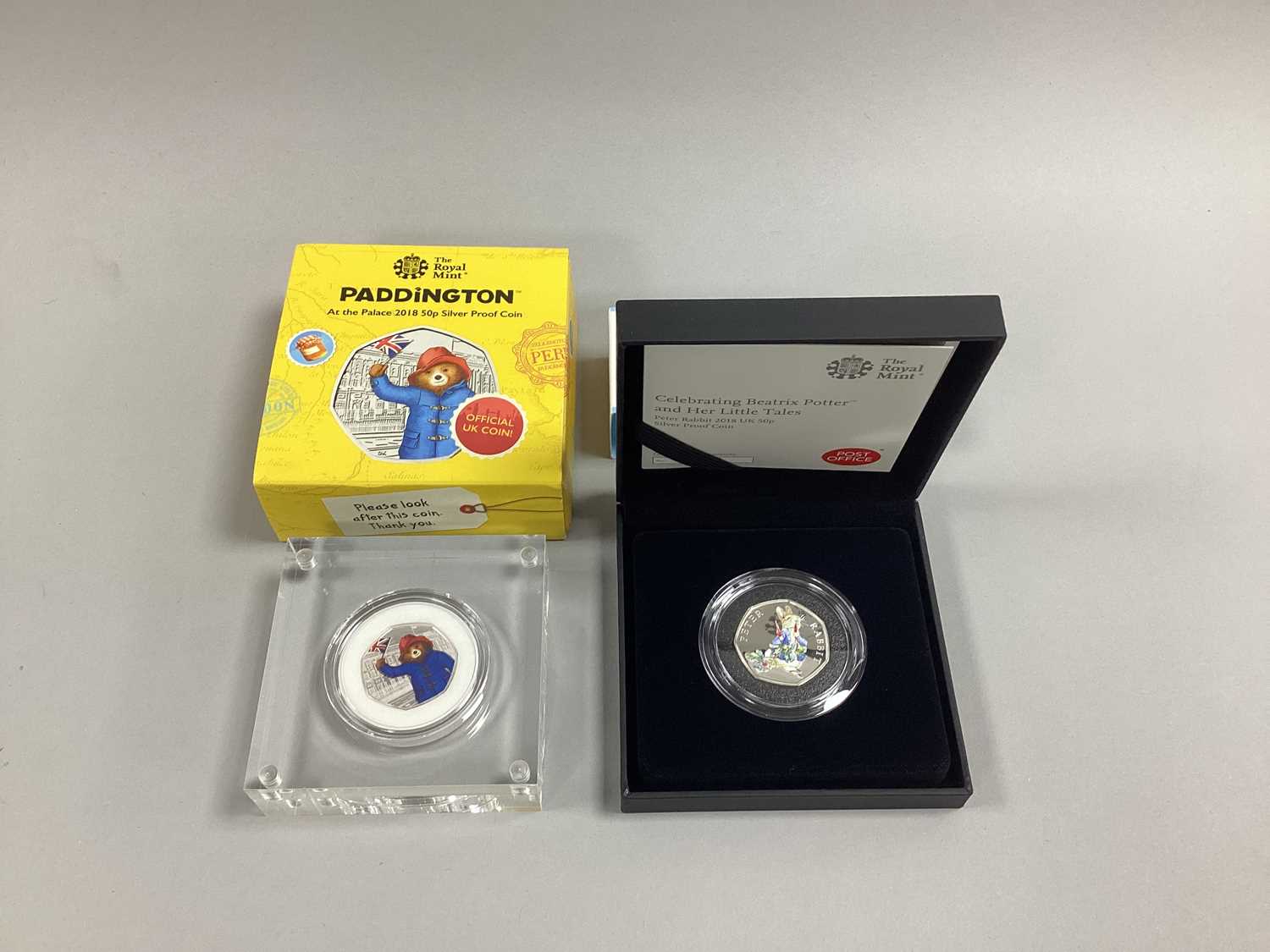 Lot 392 - Two 2018 Royal Mint Silver Proof 50p Coins,...
