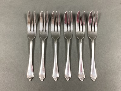 Lot 32 - A Set of Six Hallmarked Silver Pastry Forks, A...