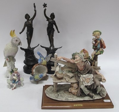 Lot 1281 - Figures, including Italian Capodimonte...
