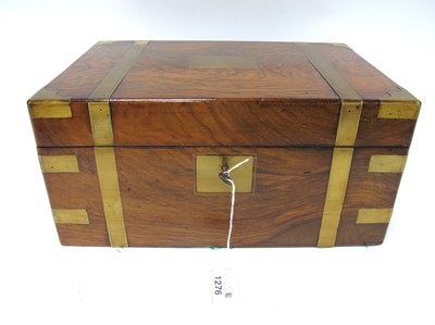 Lot 1276 - XIX Century Walnut Brass Bound Writing Slope,...
