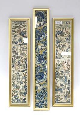 Lot 1092 - A Pair of Silk Chinese Sleeve Panels,...