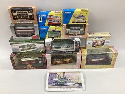 Lot 709 - Twelve 1:76th scale diecast model trams by...