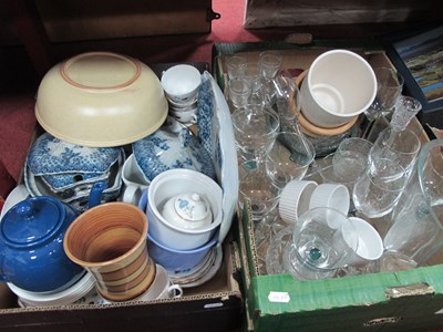Lot 1090 - Wine glasses, cut glass bowl, moulded glass...