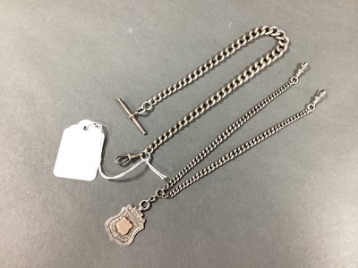 Lot 247 - A Hallmarked Silver Graduated Curb Link Watch...