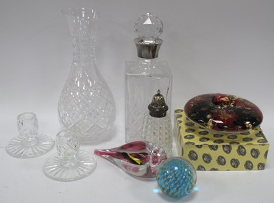 Lot 1251 - Glassware, including cut glass decanter with...