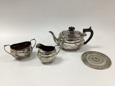 Lot 1 - A Harrods Matched Hallmarked Silver Three...