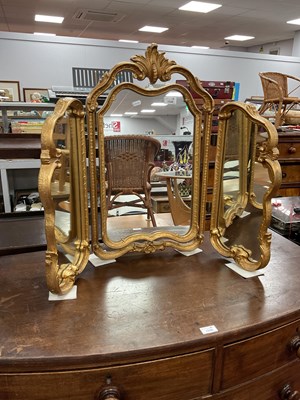 Lot 1539 - Atsonea Gilt Framed Folding Dressing Mirror,...
