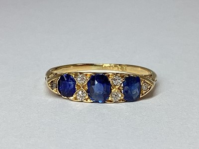 Lot 59 - A Victorian Style Sapphire and Diamond Ring,...
