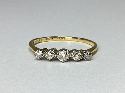 Lot 57 - A Dainty Five Stone Diamond Ring, graduated...