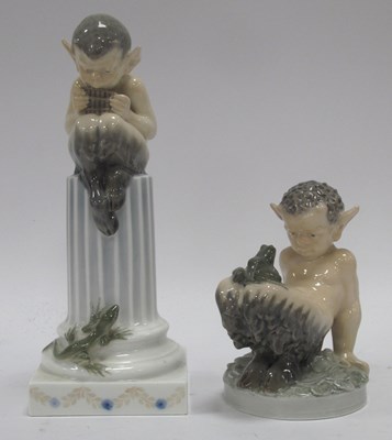 Lot 1272 - Royal Copenhagen Faun Playing Flute Looking...