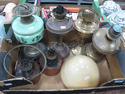 Lot 1098 - Lighting, including antique and vintage oil...