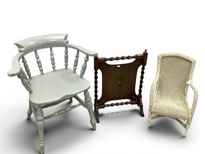 Lot 1546 - A painted captain’s chair (W67xD54xH76cm), low-...