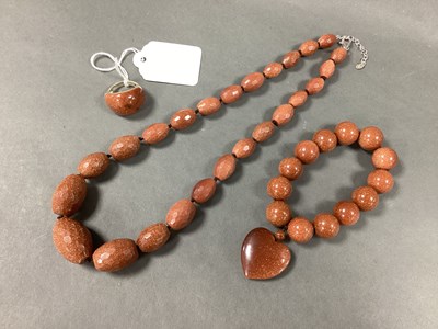 Lot 164 - QVC; A Chunky Hallmarked Silver and Goldstone...