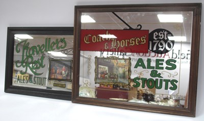 Lot 1334 - Two Pub Mirrors 'Coach and Horses', 42cm x...