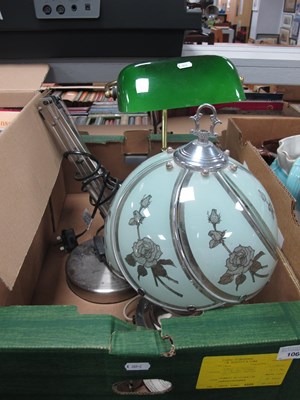 Lot 1060 - Three table lamps, including a banker's desk...
