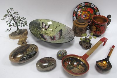Lot 1256 - Shirley Ferguson Hand Painted Stones (x 3)....