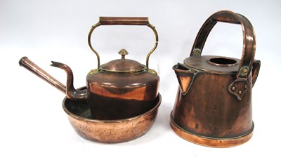 Lot 1280h - A Late XIX Century Large Copper Kettle and...