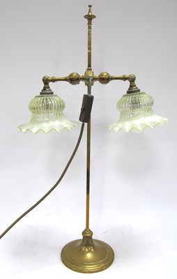 Lot 1287A - An Early XX Century Two Branch Brass Table...