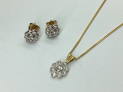 Lot 118 - A Pair of 18ct Gold Diamond Set Cluster...