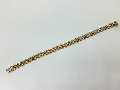 Lot 93 - A 9ct Gold Brick Link Bracelet, of uniform...