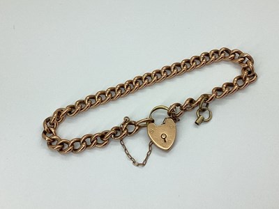 Lot 109 - A Vintage Rose Colour Curb Link Bracelet, of...