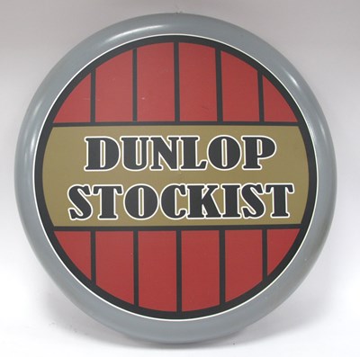 Lot 1319 - Dunlop Stocklist Stickered Wall Sign in...