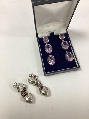 Lot 139 - A Pair of Modernist Style Chunky Three Stone...