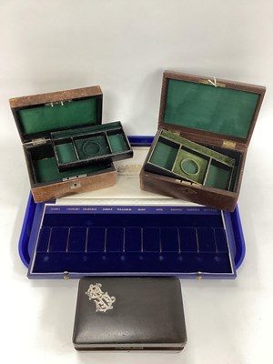 Lot 201 - Two Antique Jewellery Boxes, each with lift...