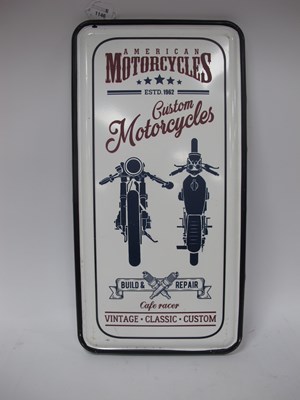Lot 1146 - American Motorcycles Metal Wall Sign, circa...