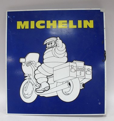 Lot 1320 - Michelin Double-Sided Enamelled Metal Sign...
