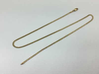 Lot 112 - A 9ct Gold Flat Curb Link Chain, 46cm long.