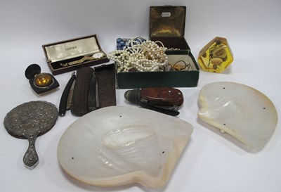 Lot 1287 - Collectables, including two mother-of-pearl...