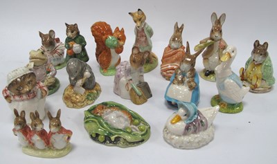 Lot 1268 - Sixteen Beswick Beatrix Potter figures,...