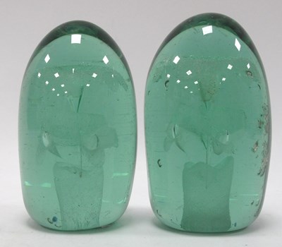 Lot 1271 - Pair of XIX Century Glass Dumps, each with a...