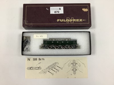 Lot 870 - A Boxed Fulgerex N Gauge Swiss (SBB) Be 4/6...