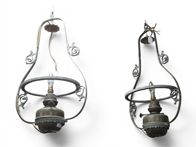 Lot 1450 - A pair of vintage ceiling light fittings, each...