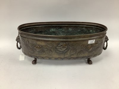 Lot 1563 - A French-style brass jardinière, raised on...