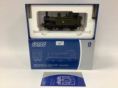 Lot 803 - A boxed Dapol 0 gauge 14xx 0-4-2 tank engine...