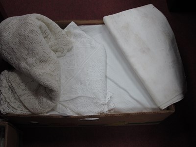 Lot 1180 - Vintage Linens:- three very large and six...