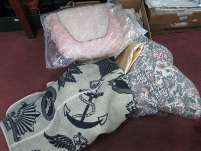 Lot 1178 - Blankets, throws, shawls, pyjama case, etc:-...
