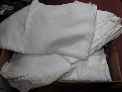 Lot 1031 - Vintage Linens, comprising twelve extra large...