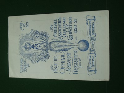 Lot 262 - 1921 FA Cup Final Programme, Tottenham Hotspur...